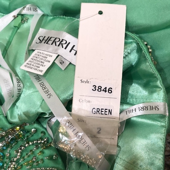NWT Sherri Hill Prom Dress Size 2 Pastel Green Rhinestone Mini Style 3846 - Picture 7 of 9